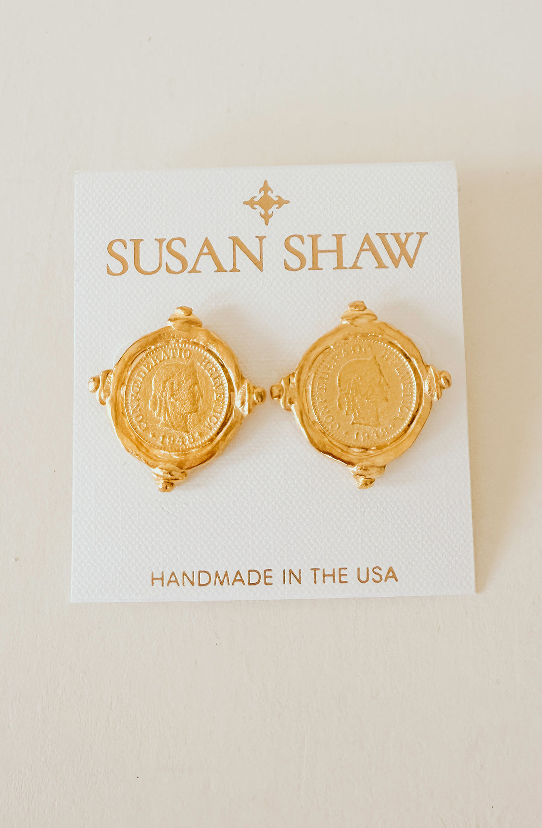 SUSAN SHAW INTAGILO COIN EARRING