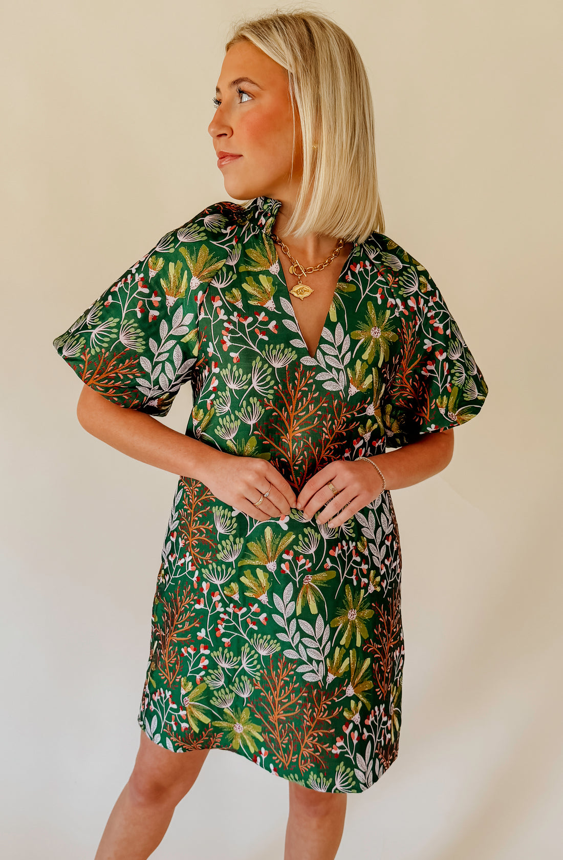 WINTERY MIX JACQUARD DRESS