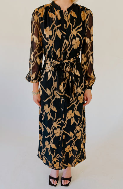 SO GOLDEN TEXTURED MIDI DRESS