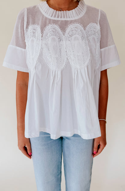 MESHED WELL BLOUSE