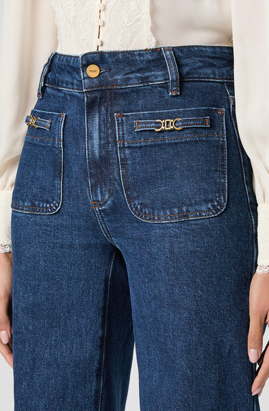 PAIGE SASHA 32&quot; NOVELTY PATCH POCKET DENIM