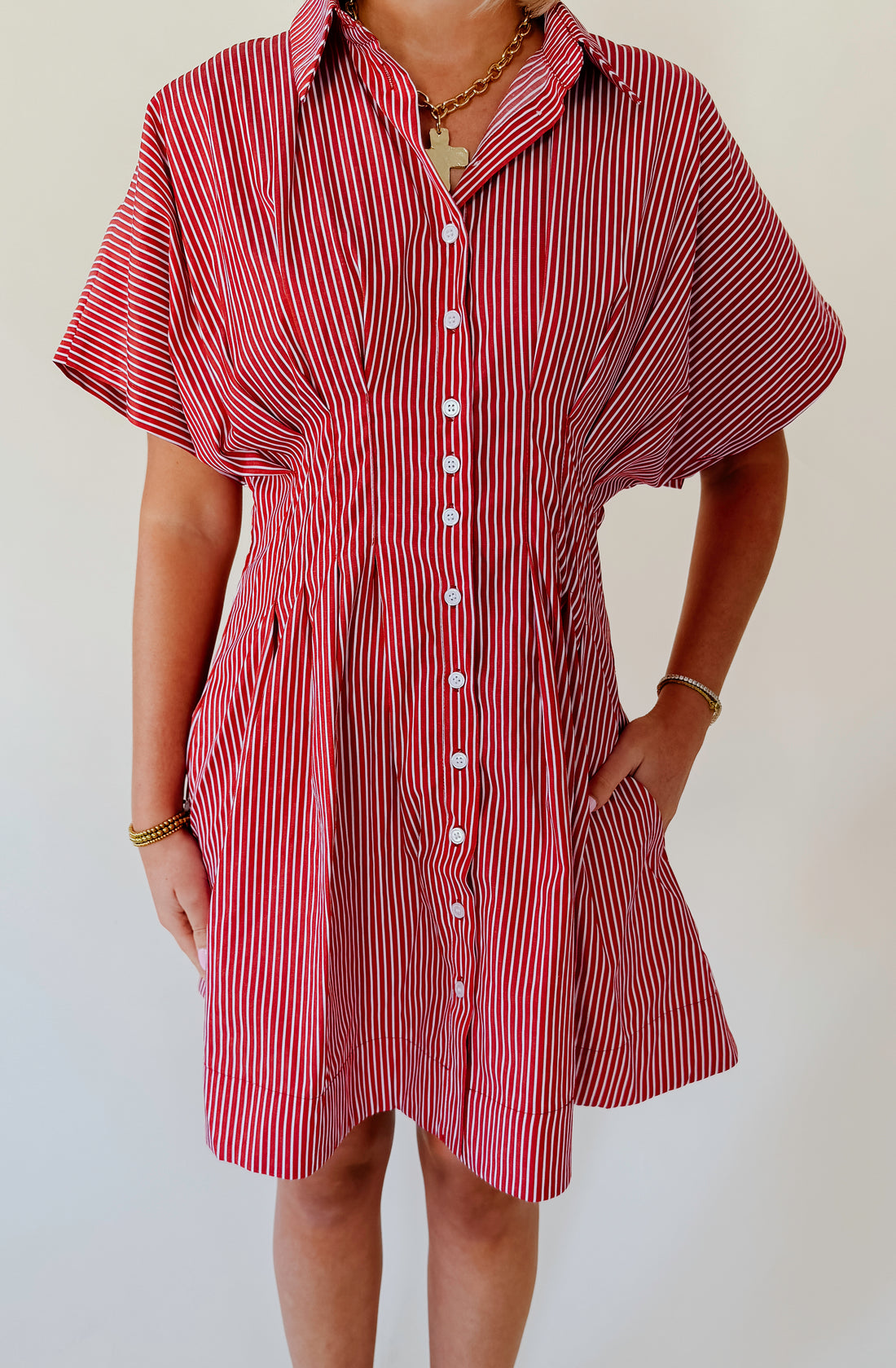 GAME TIME DECISION STRIPED DRESS