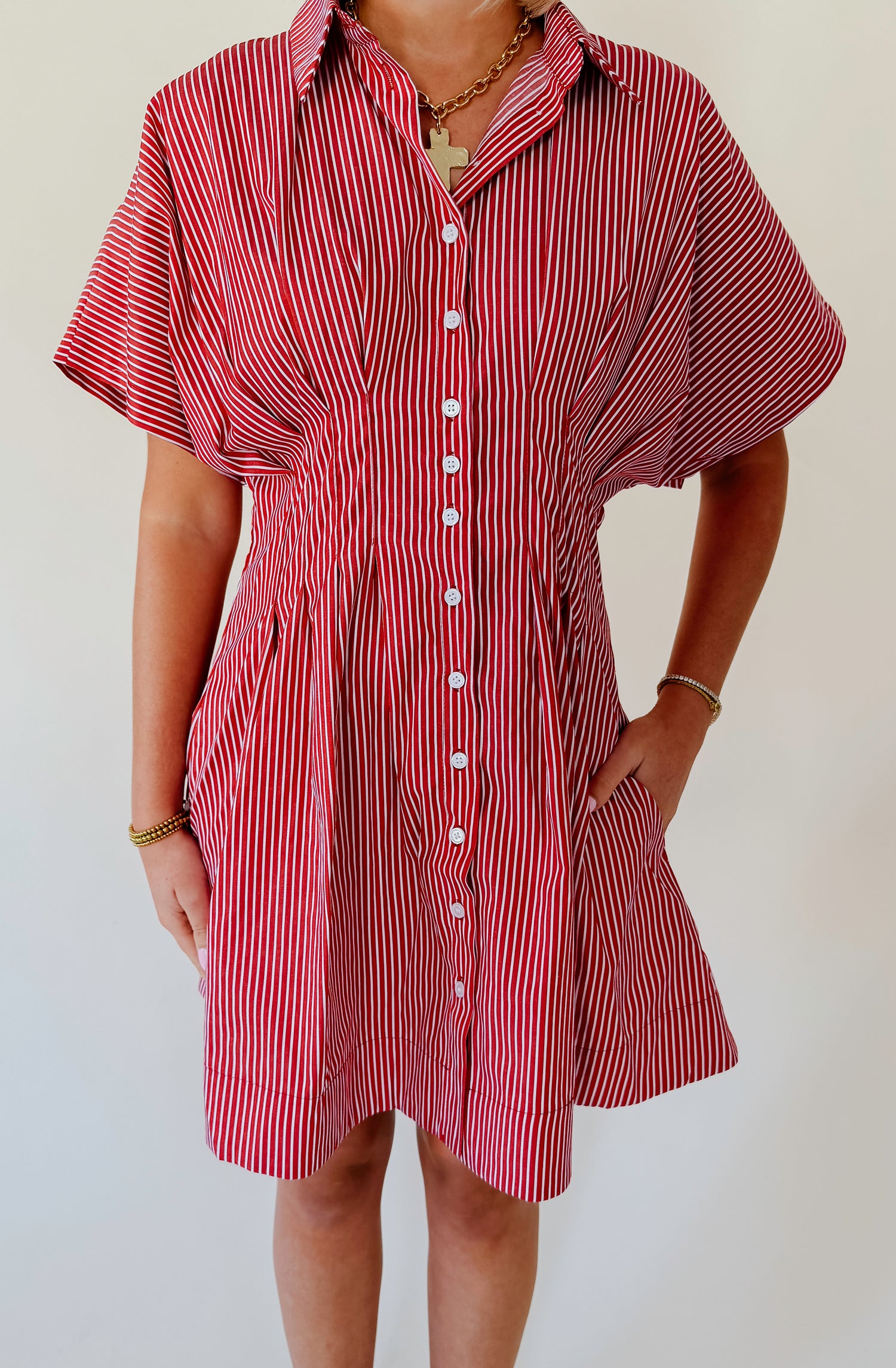 GAME TIME DECISION STRIPED DRESS