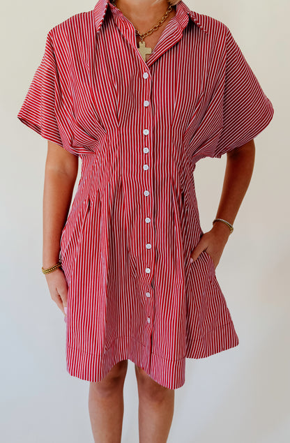 GAME TIME DECISION STRIPED DRESS