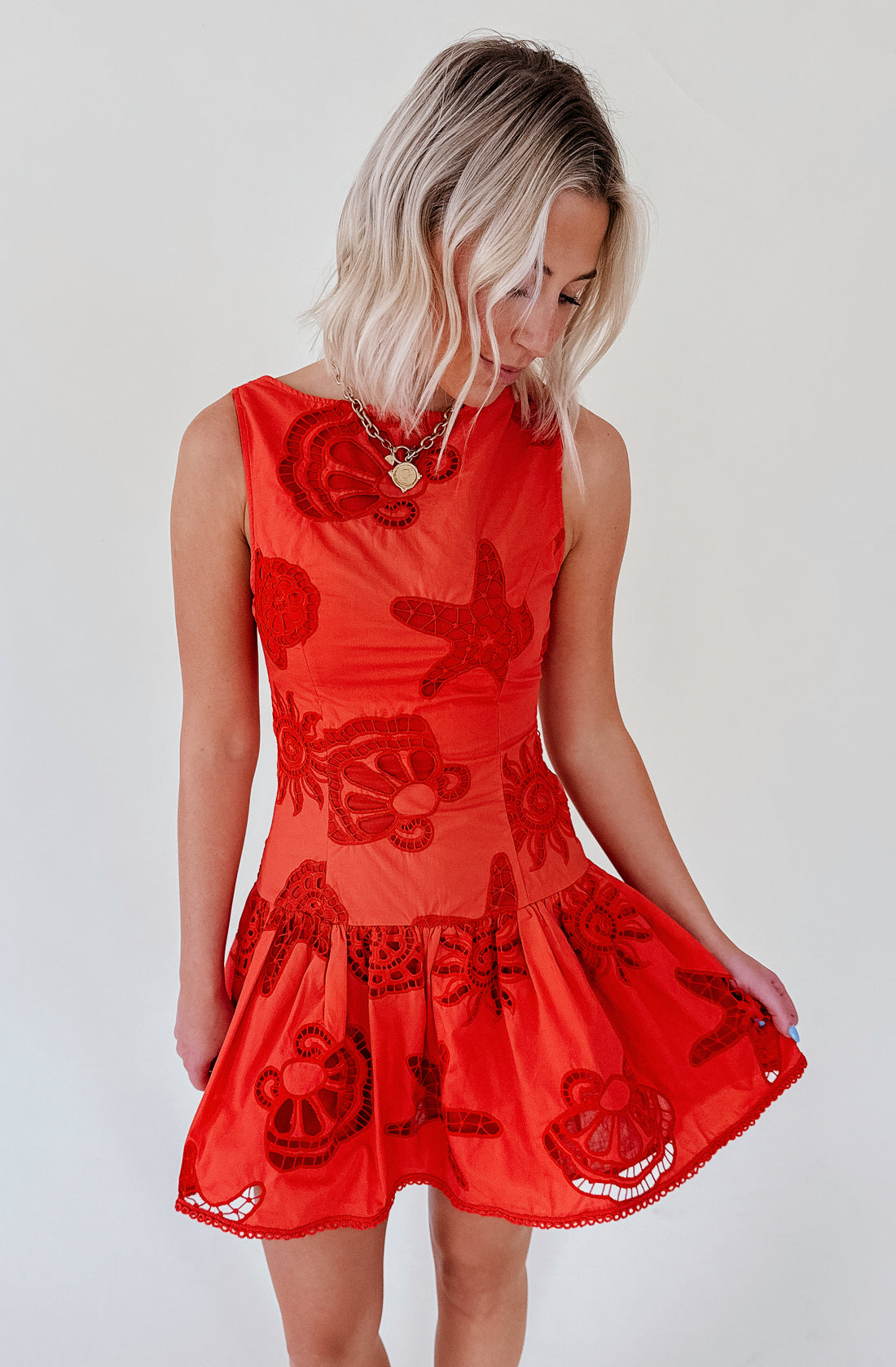 SEA YA LATER EMBROIDERED DRESS