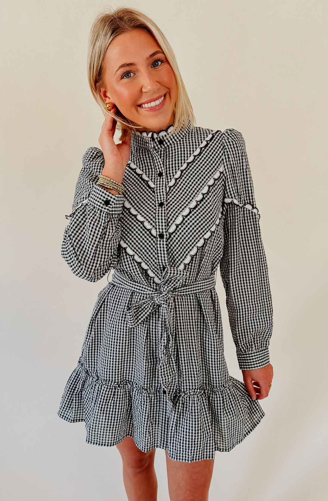 THANK YOU, NEXT GINGHAM DRESS