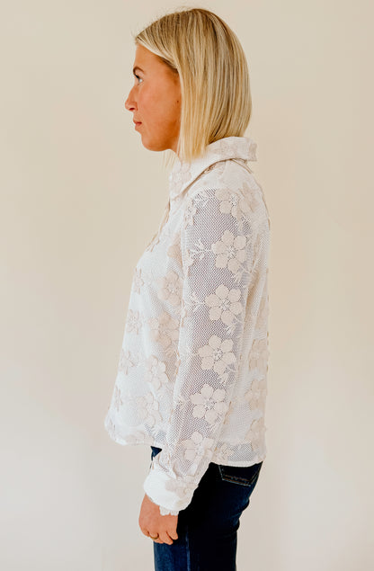 POP OUT 3D FLORAL BLOUSE