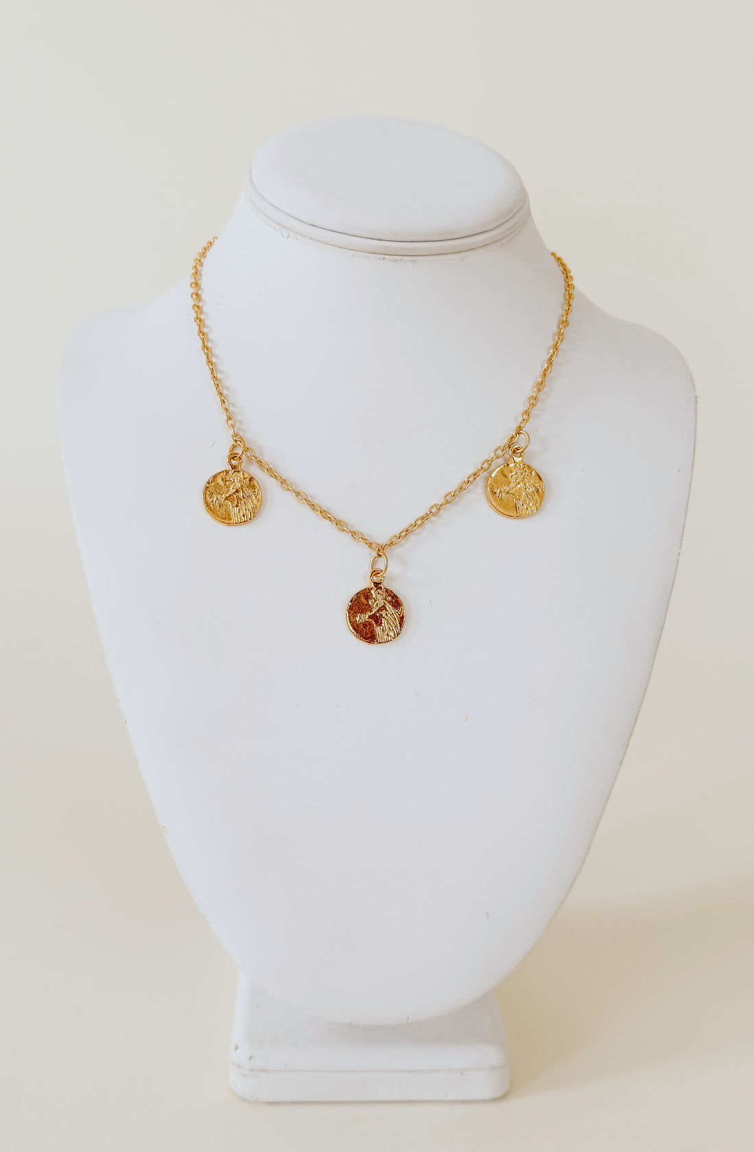 SUSAN SHAW COIN DROP NECKLACE