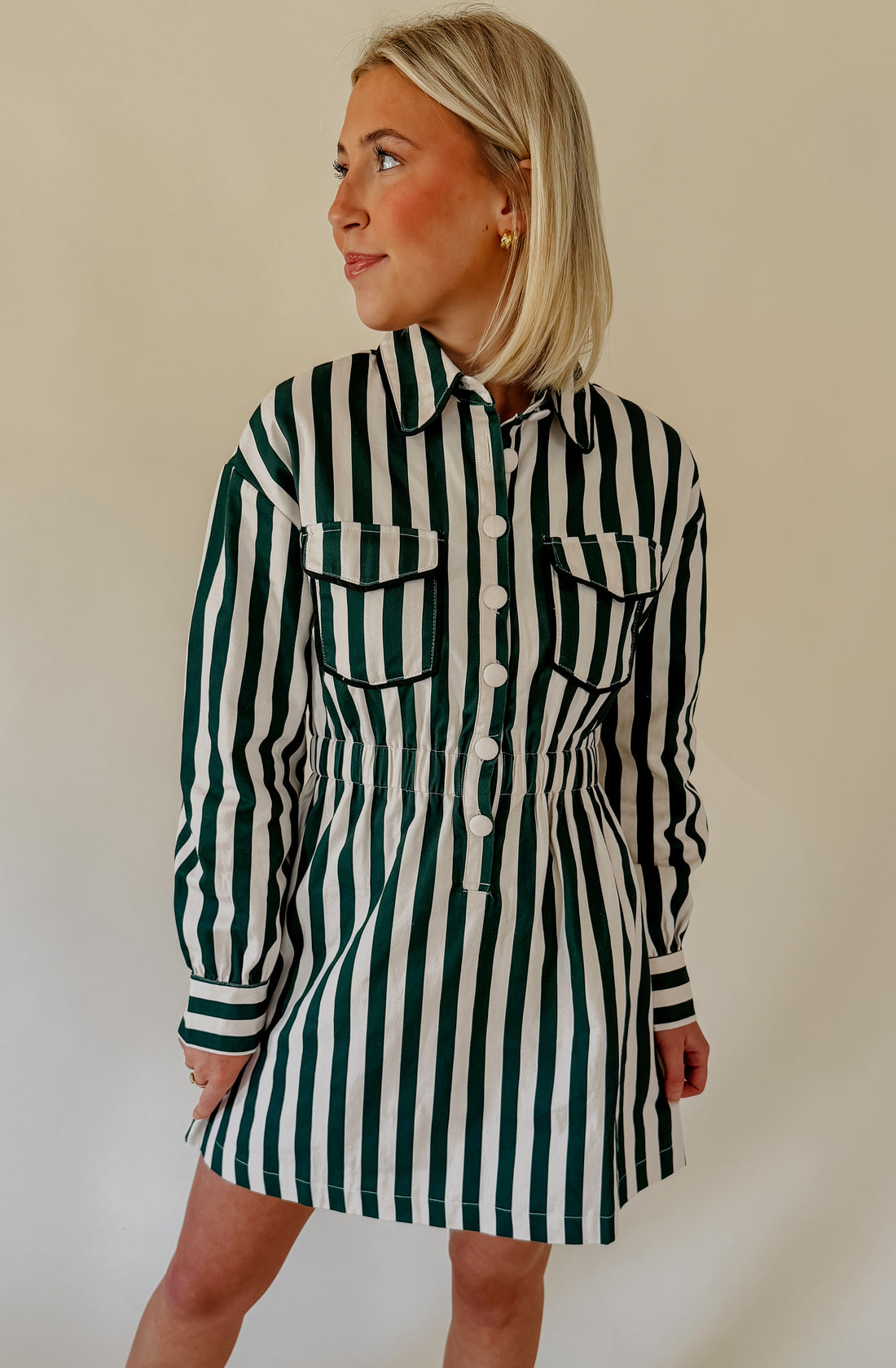 DOWN THE LINE STRUCTURED DENIM DRESS