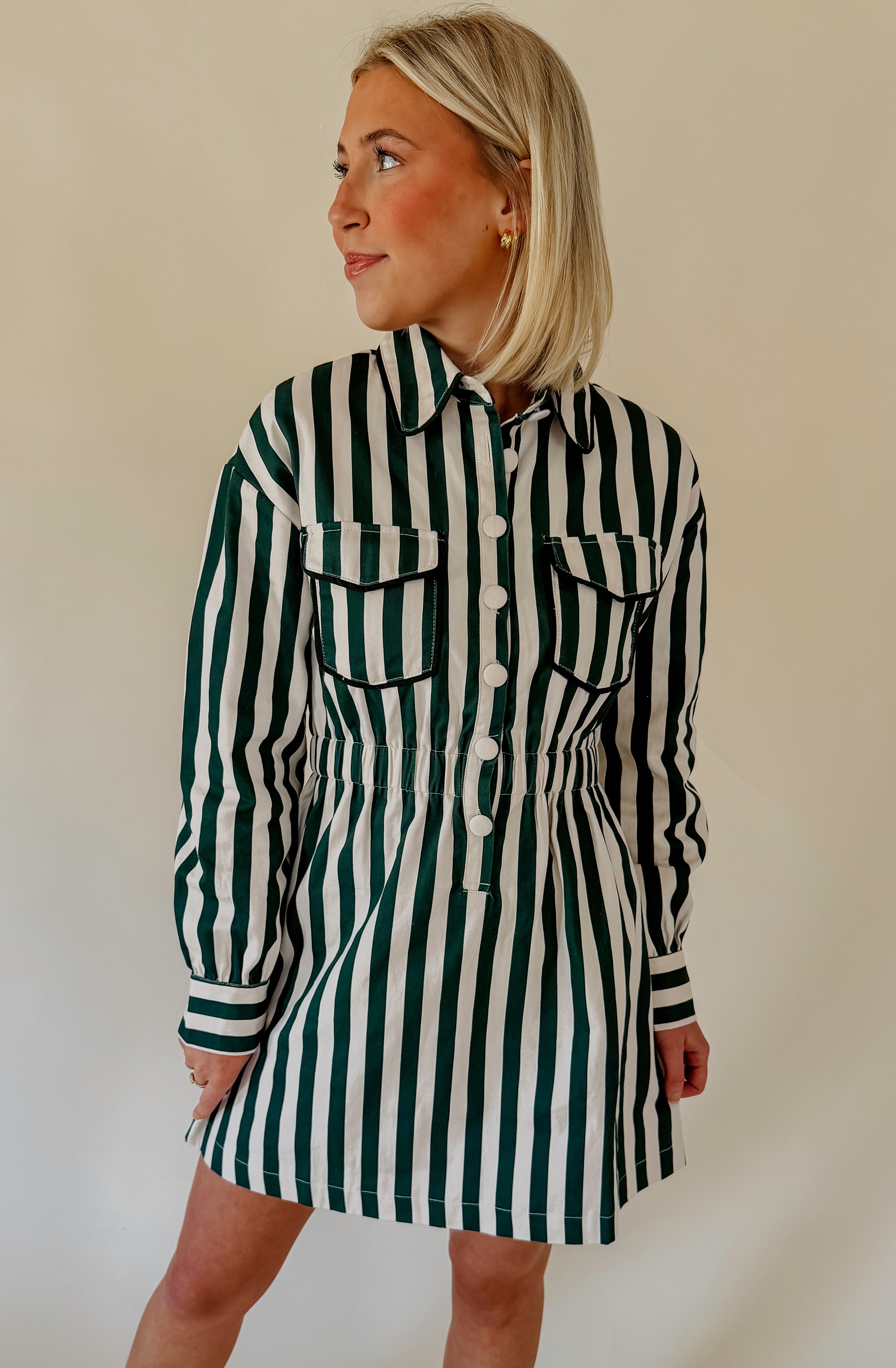 DOWN THE LINE STRUCTURED DENIM DRESS