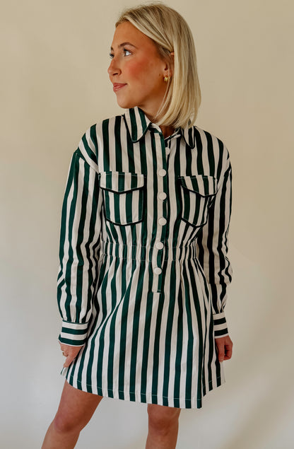 DOWN THE LINE STRUCTURED DENIM DRESS