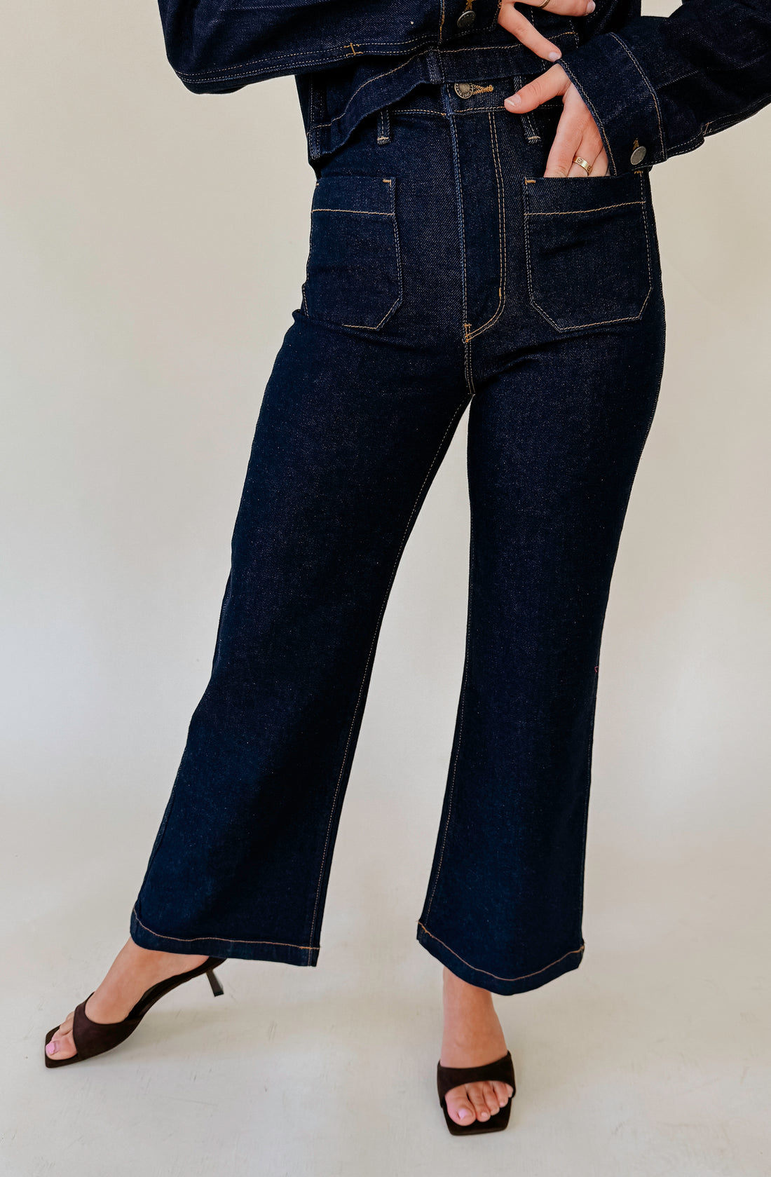 CANADIAN TUXEDO WIDE LEG PANT