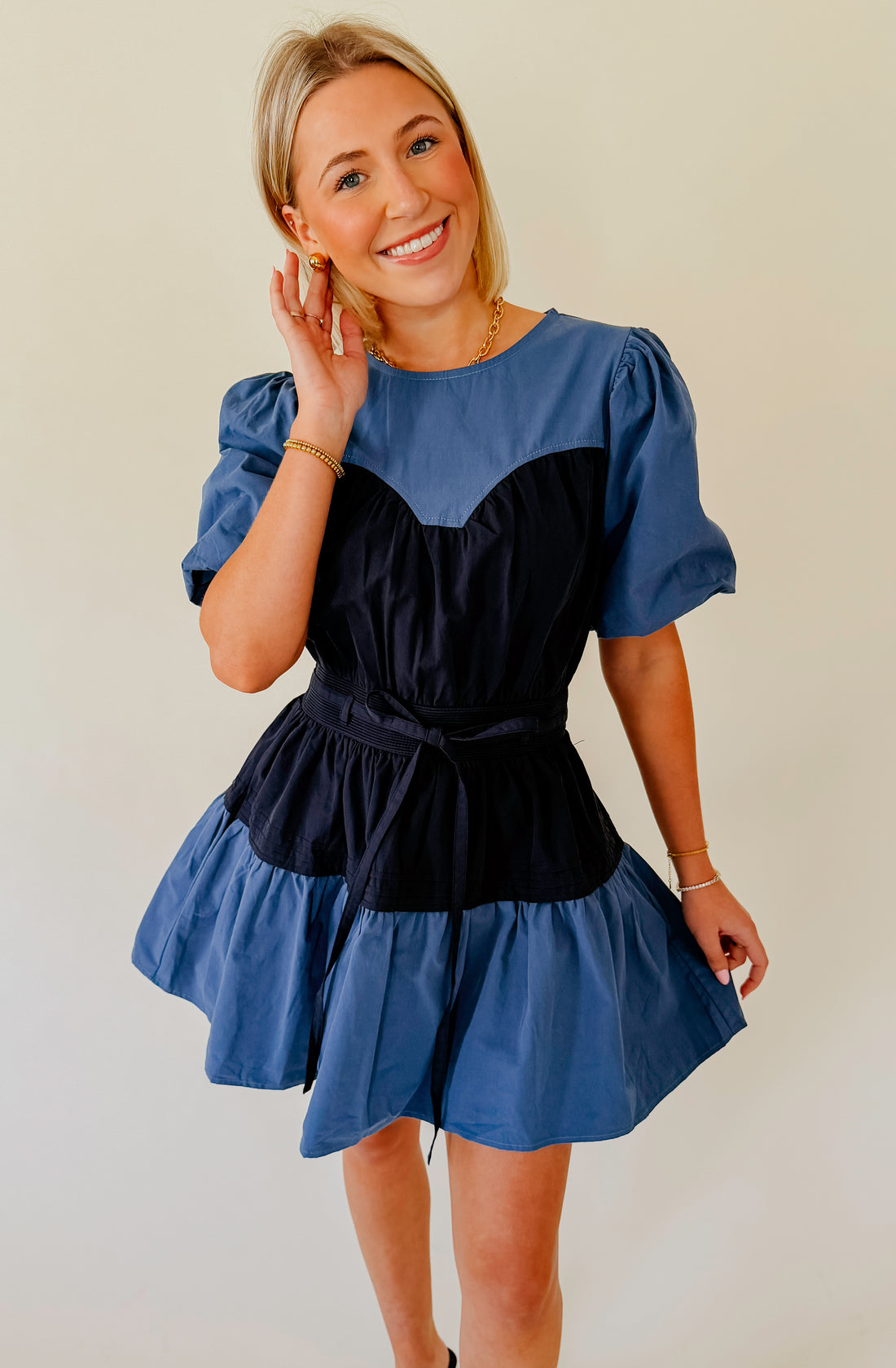 I DARE YOU PUFF SLEEVE DRESS