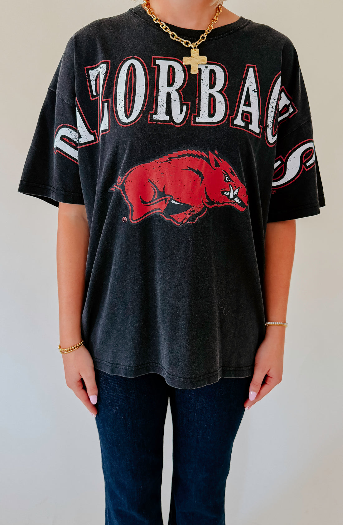 ARKANSAS SOUTHERN SPLIT OVERSIZED TEE