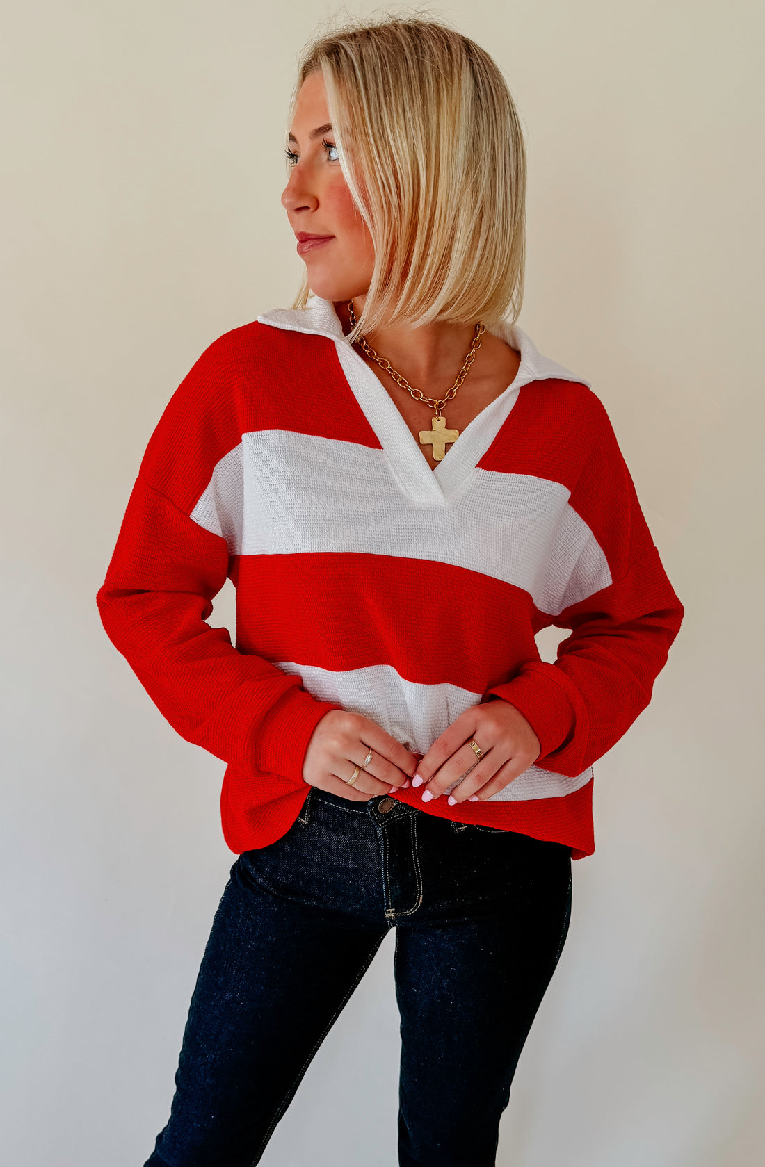 A LONG WAY RUGBY STRIPE TOP