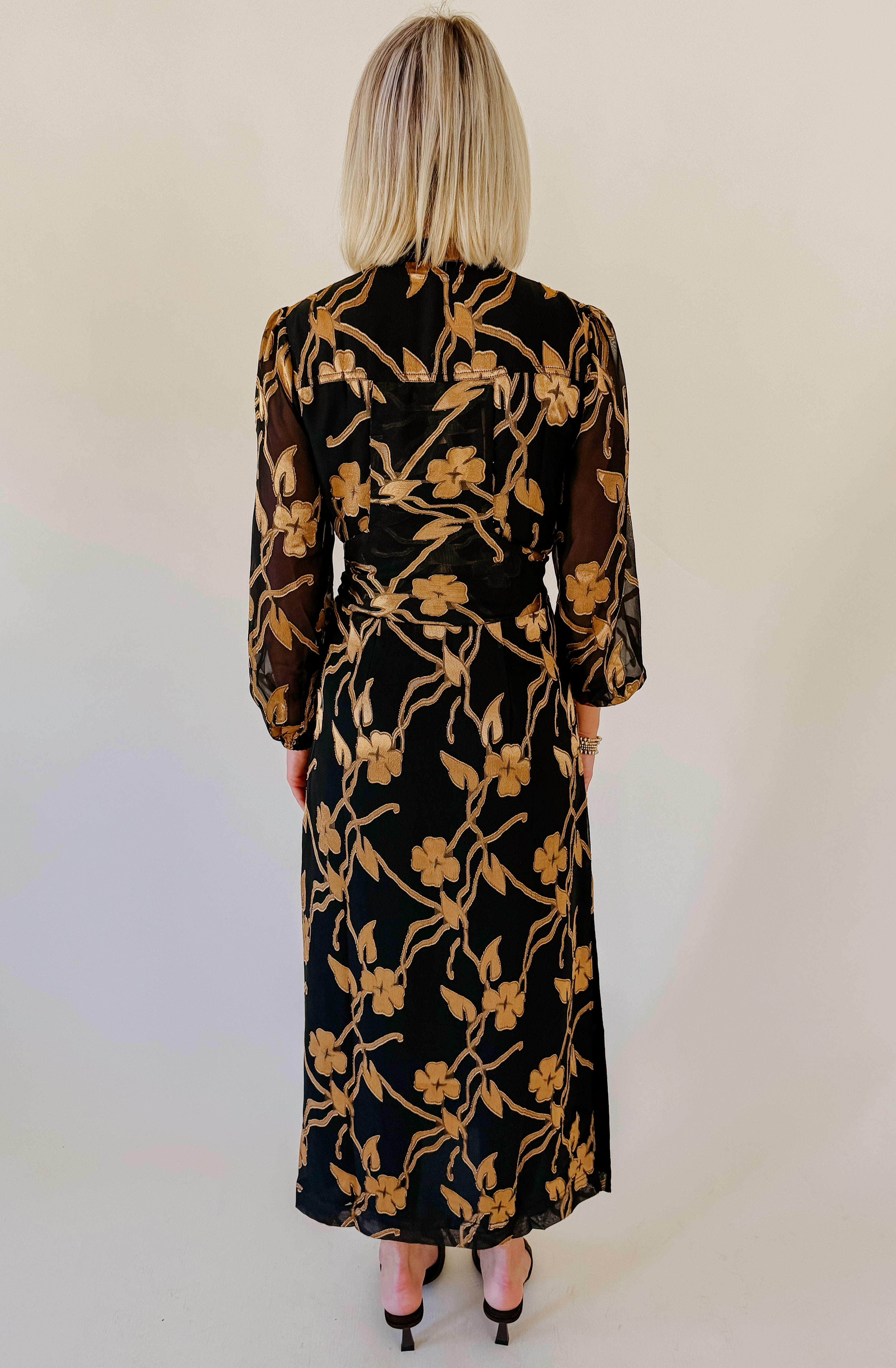 SO GOLDEN TEXTURED MIDI DRESS