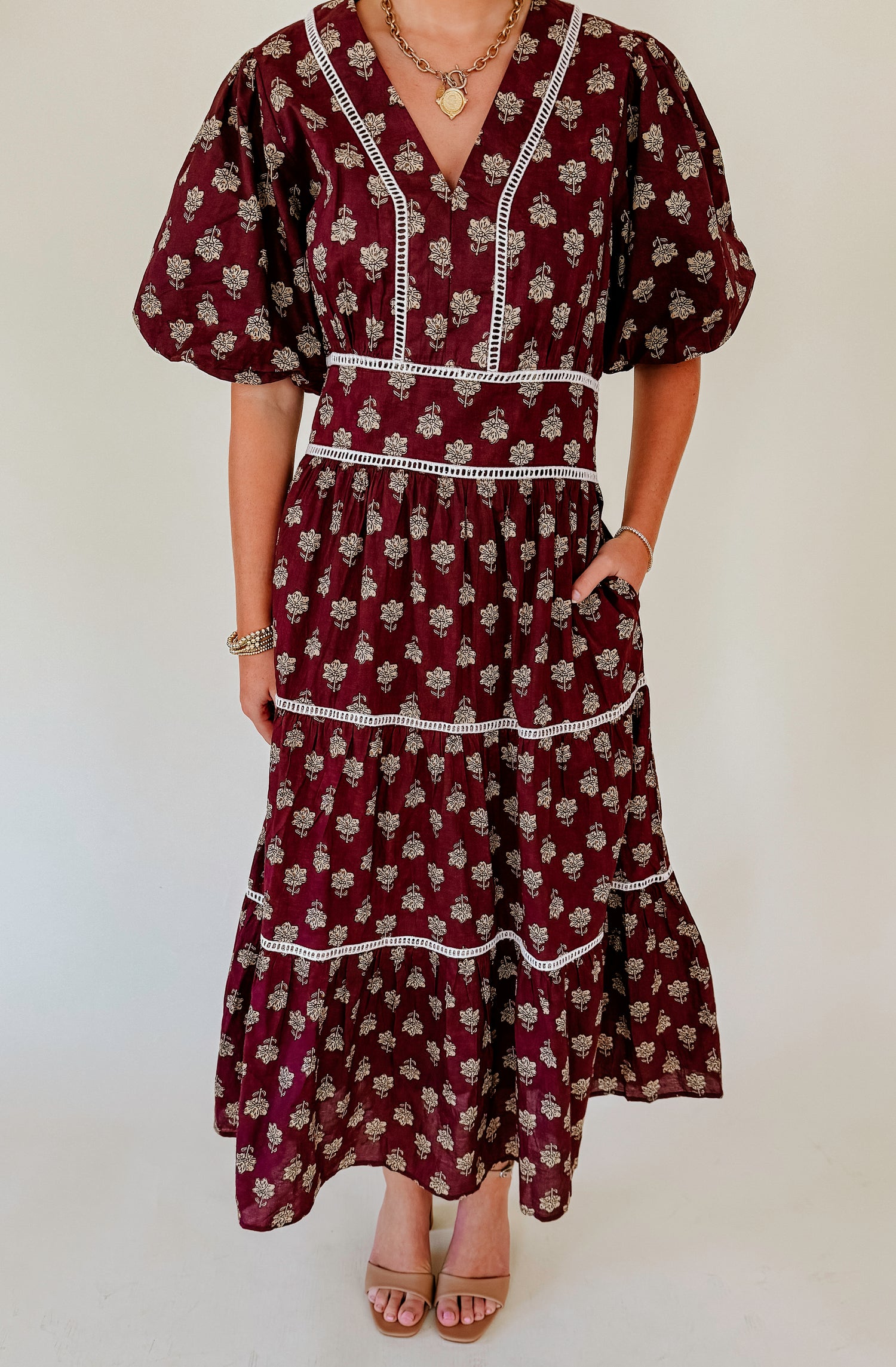 NO QUESTION ABOUT IT FLORAL MIDI DRESS