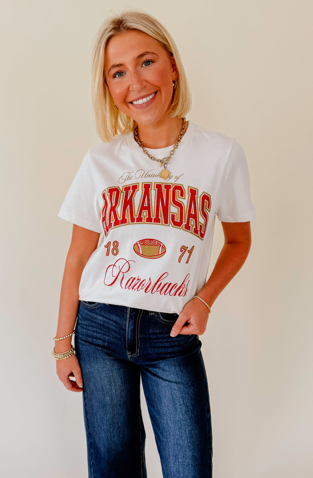 ARKANSAS RAZORBACKS WAVE ARCH VINTAGE TEE