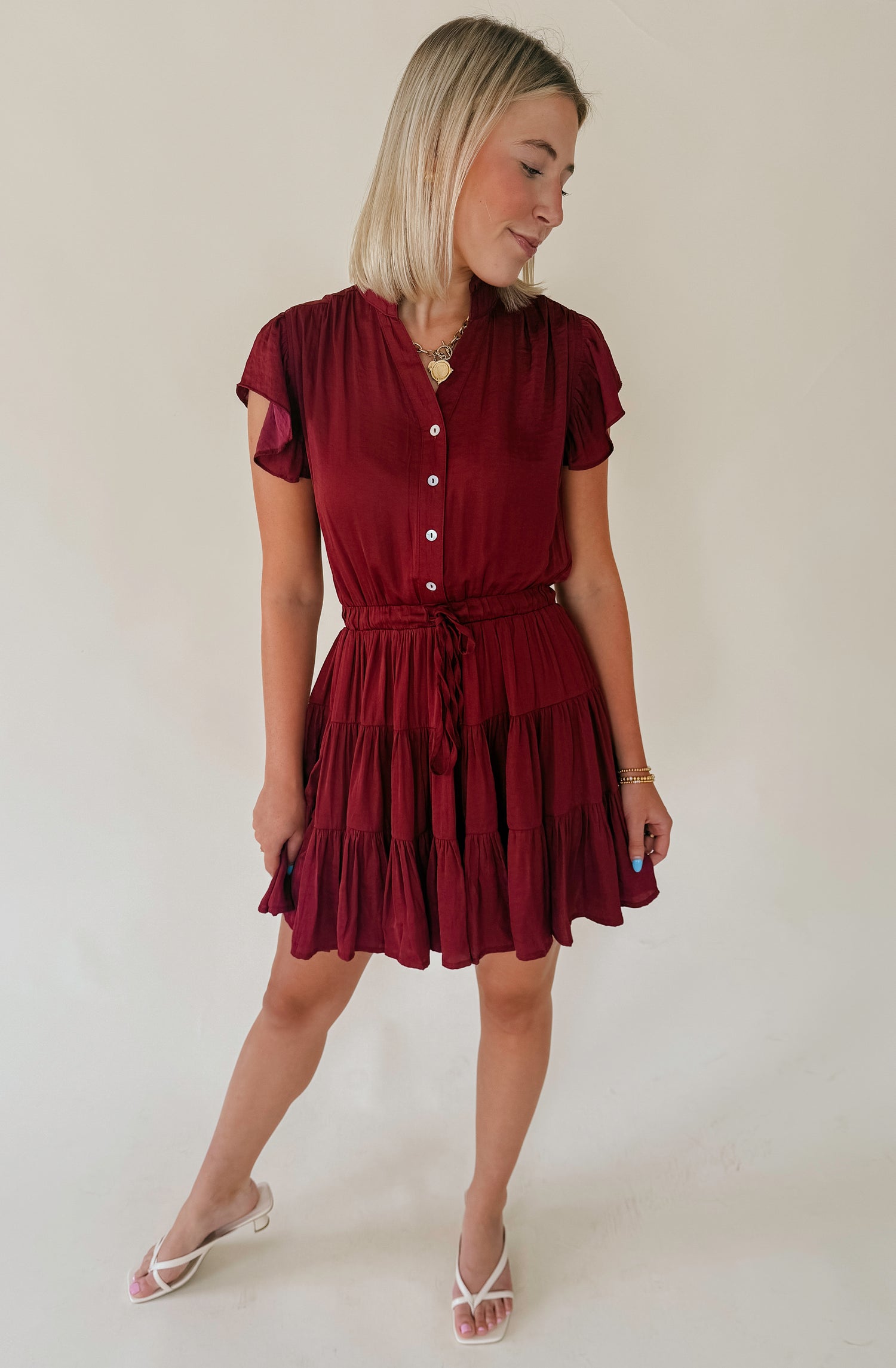 FALL FORWARD BUTTONED DRESS