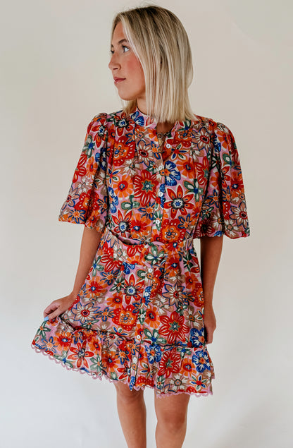 THE AVA CROCHET FLORAL DRESS