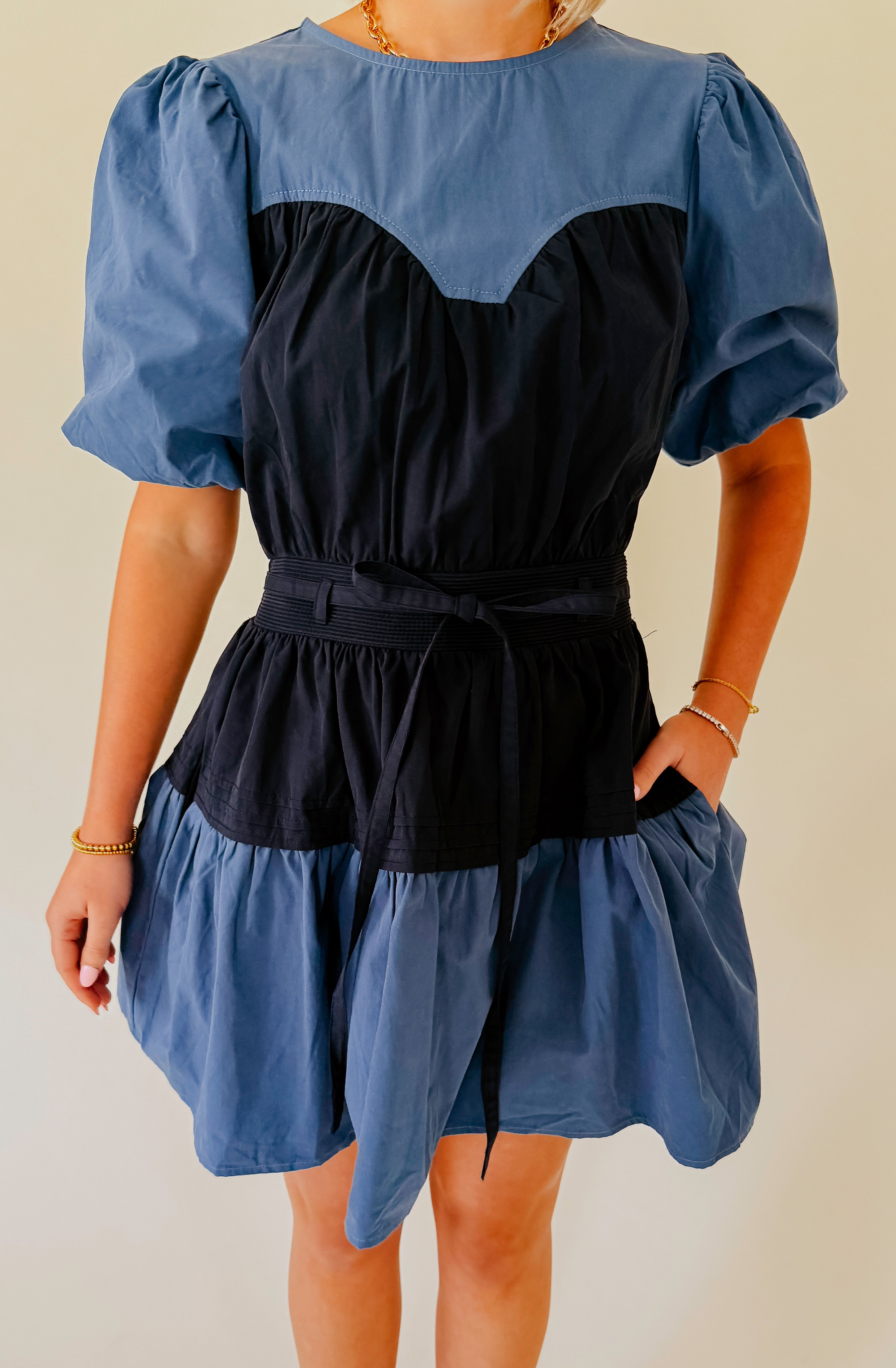 I DARE YOU PUFF SLEEVE DRESS