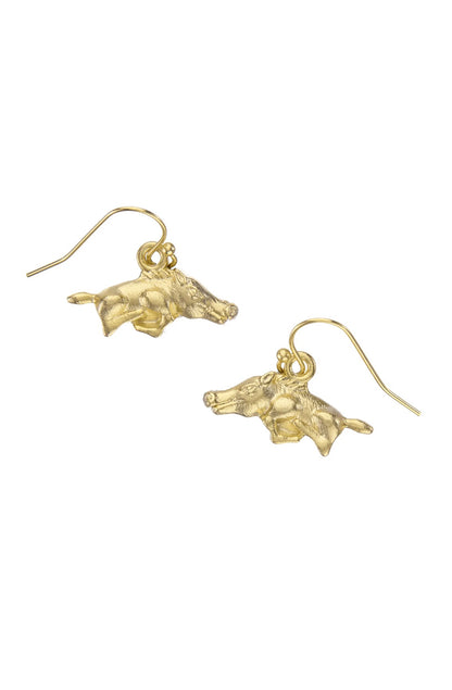 SUSAN SHAW WILD BOAR DROP EARRINGS