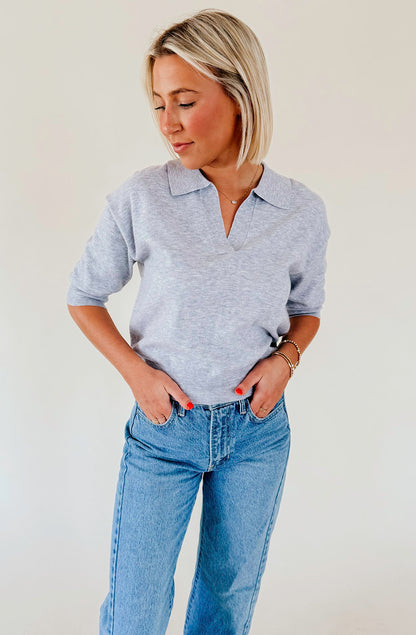 FRNCH COLLAR LATER LIGHTWEIGHT SWEATER TOP
