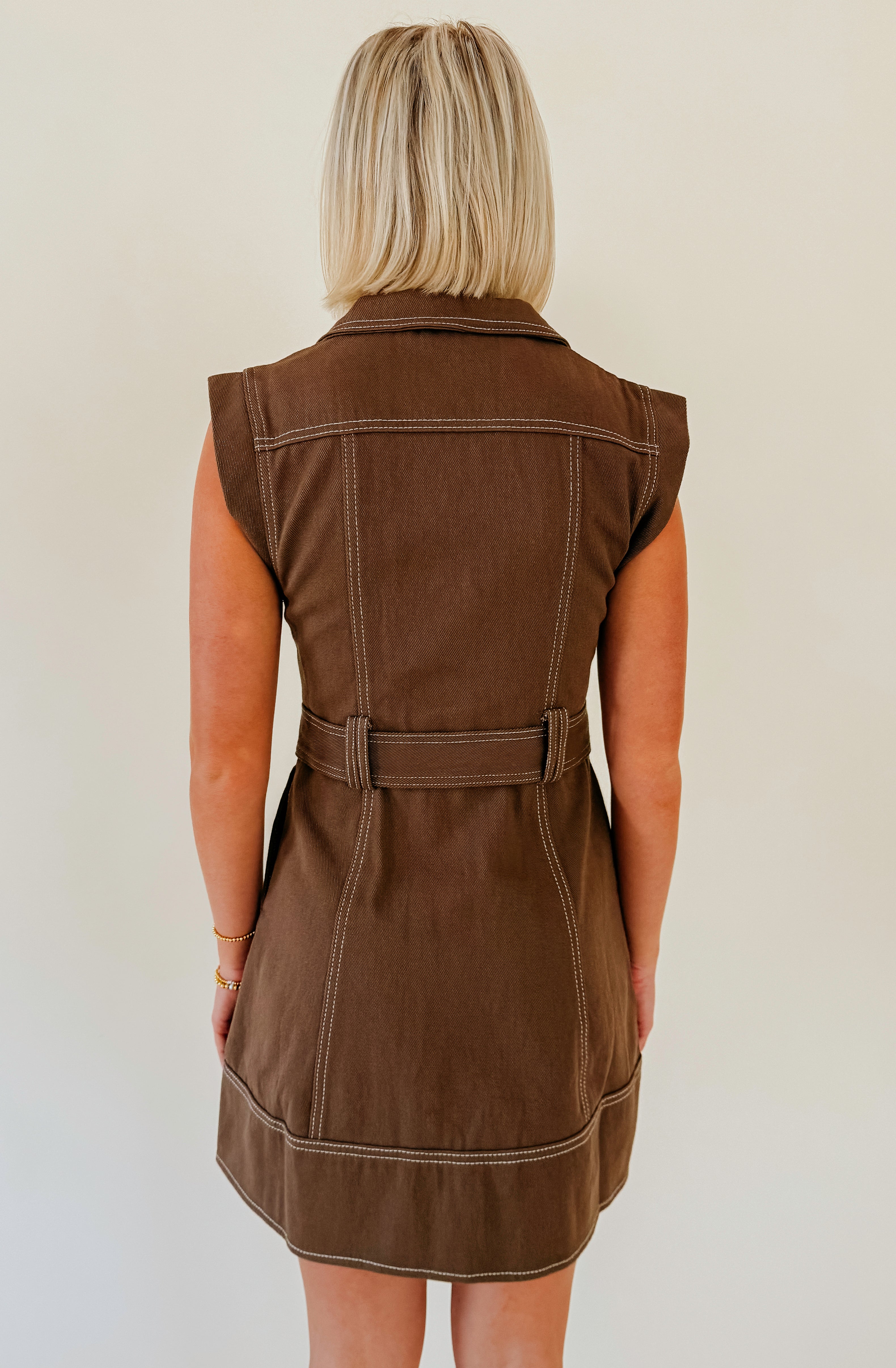 GRAB AND GO BUTTONED UTILITY DRESS