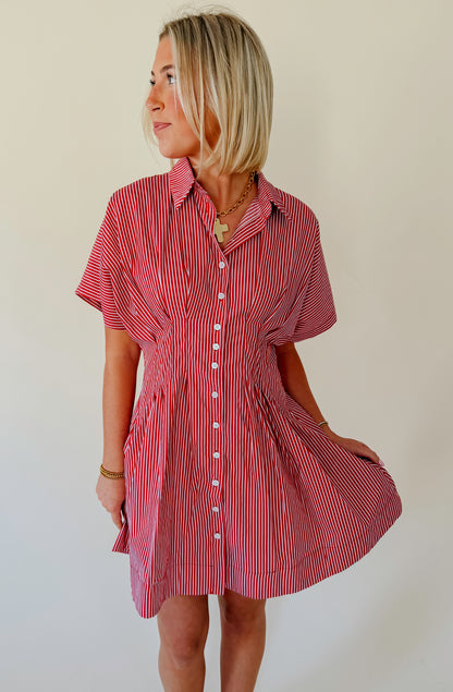 GAME TIME DECISION STRIPED DRESS