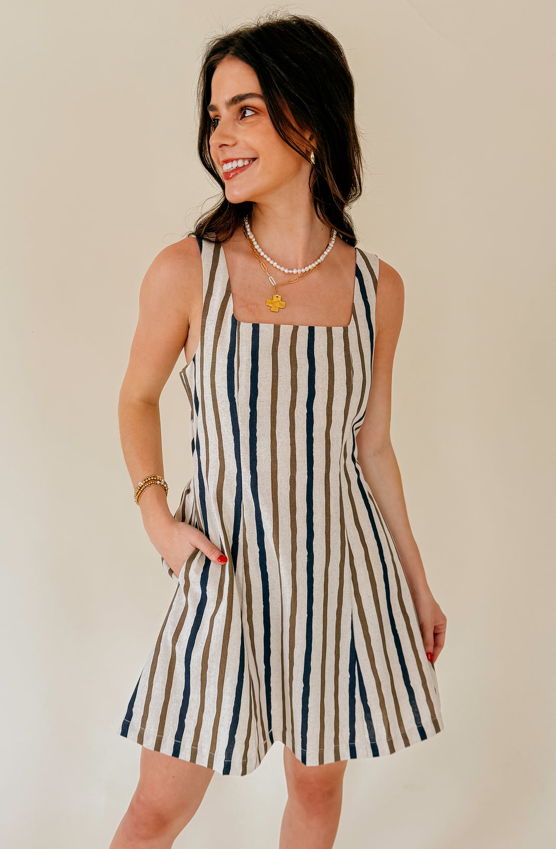 BEACH TIME LINEN BLEND DRESS