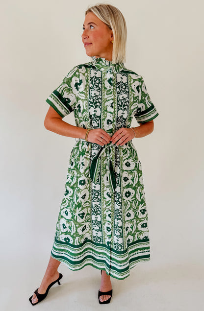 TAKE ME AWAY BELTED MIDI DRESS
