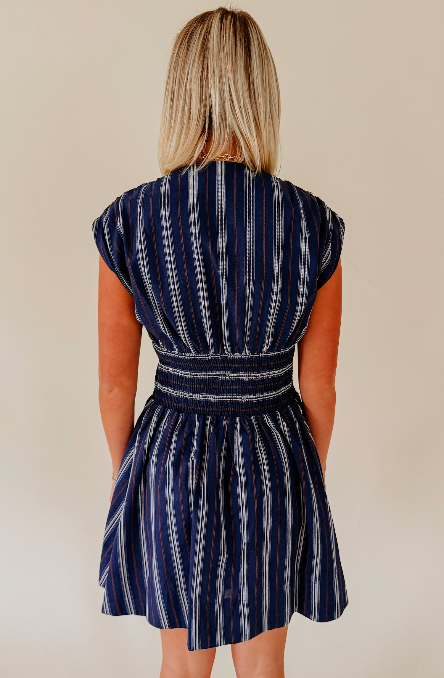 THE BROOKLYN STRIPED ZIP FRONT DRESS