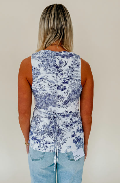 TAKE ME TO AMALFI BUTTONED TOP