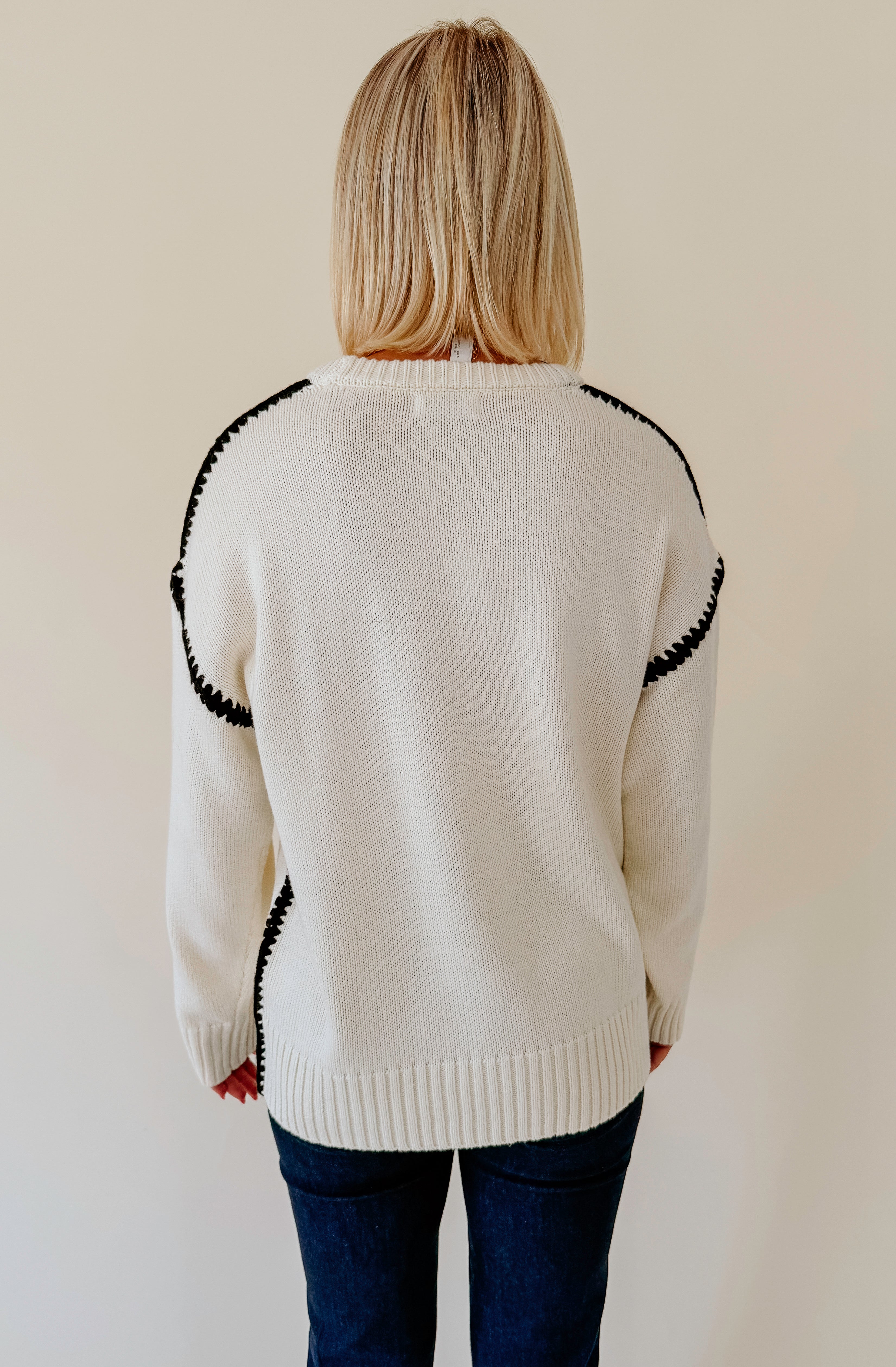 PIECE BY PIECE STITCH DETAILED SWEATER