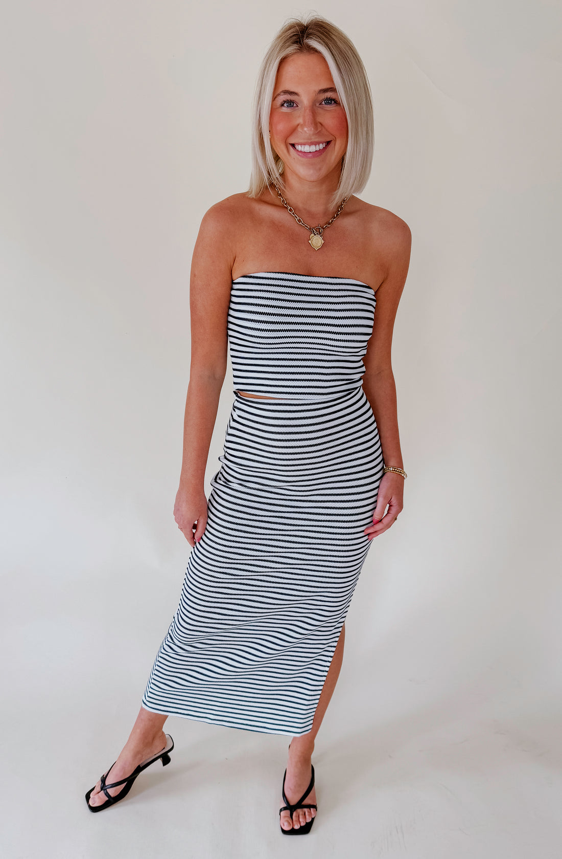 Z SUPPLY AINSLIE STRIPE MIDI SKIRT