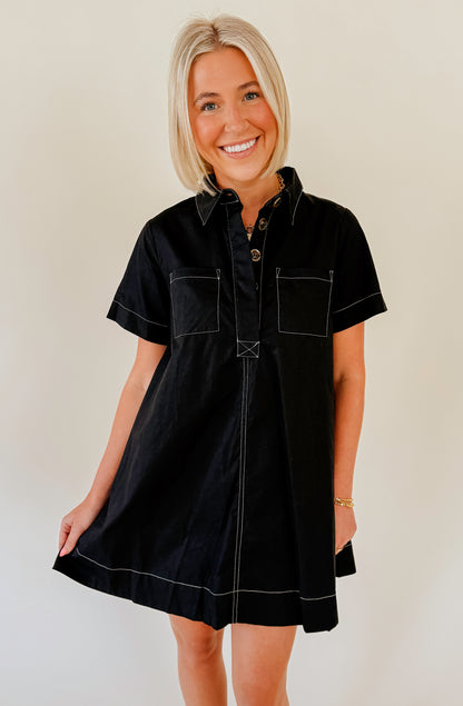 THE ELLA BUTTONED SHIFT DRESS