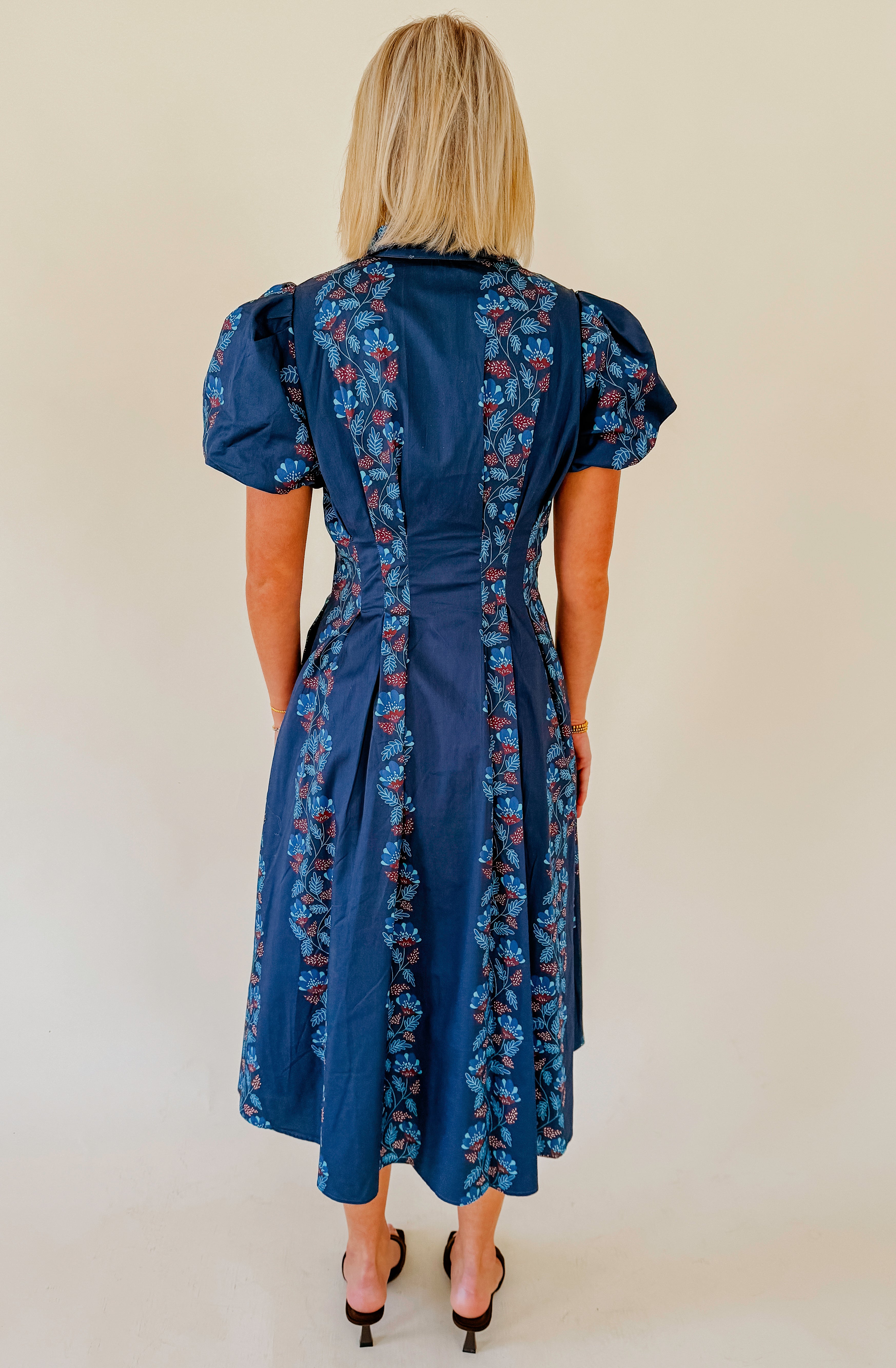 WINTER BLUES FLORAL MIDI