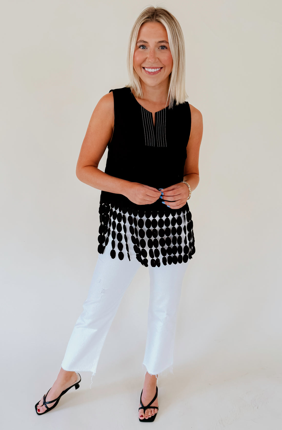 JUST FOR FUN LACE FRINGE TOP