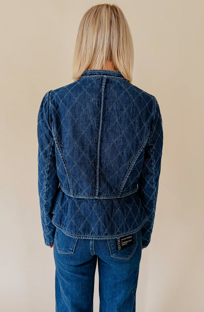 FELT CUTE QUILTED DENIM JACKET