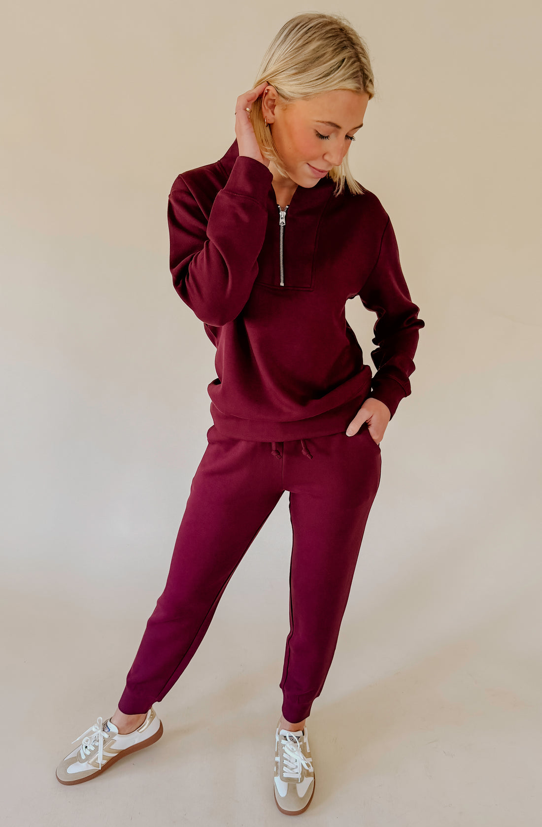 SOFTIES DREAMTECH QUARTER ZIP JOGGER SET