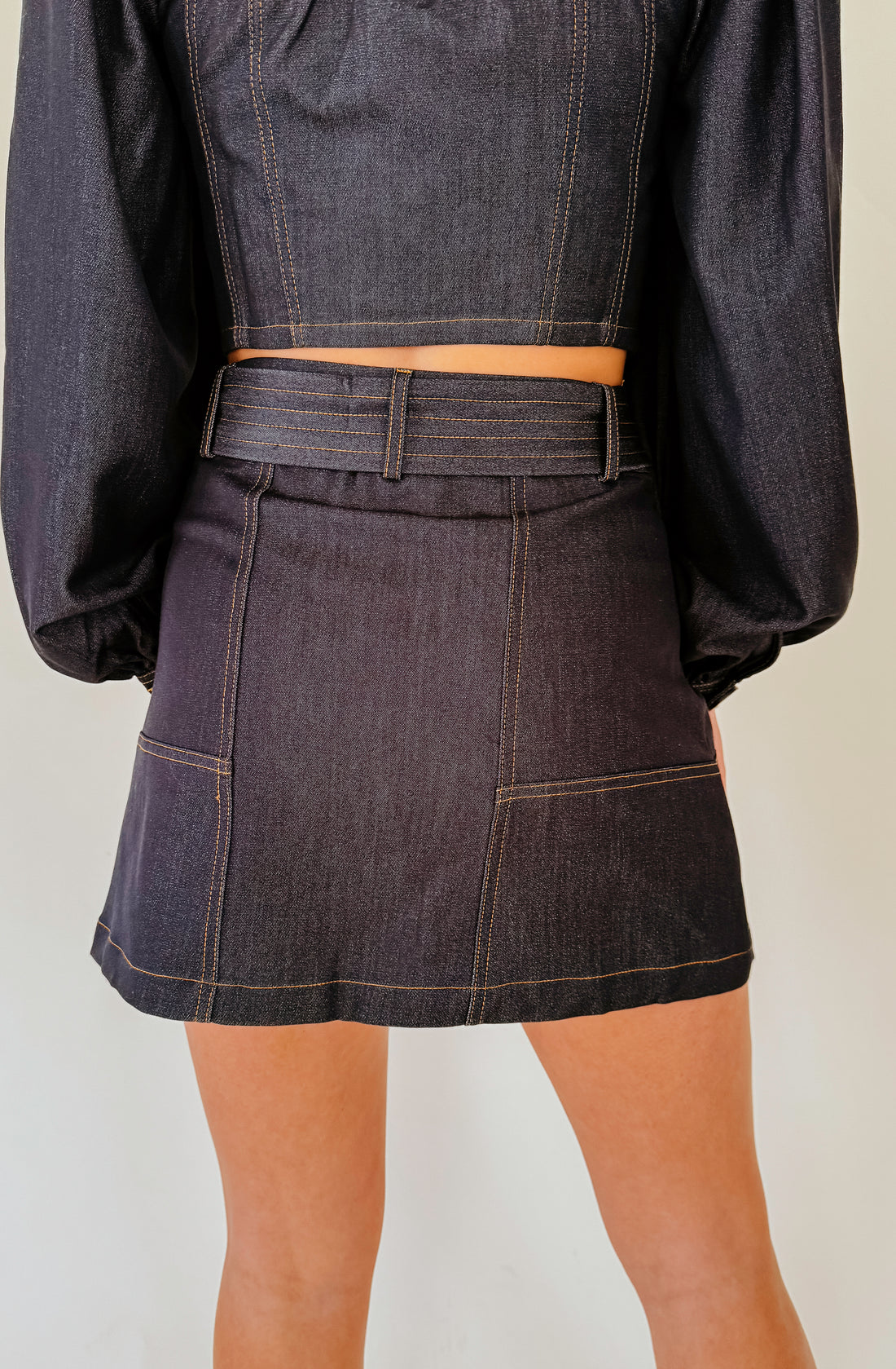 CIEBON ELMA DENIM BUTTONED MINI SKIRT