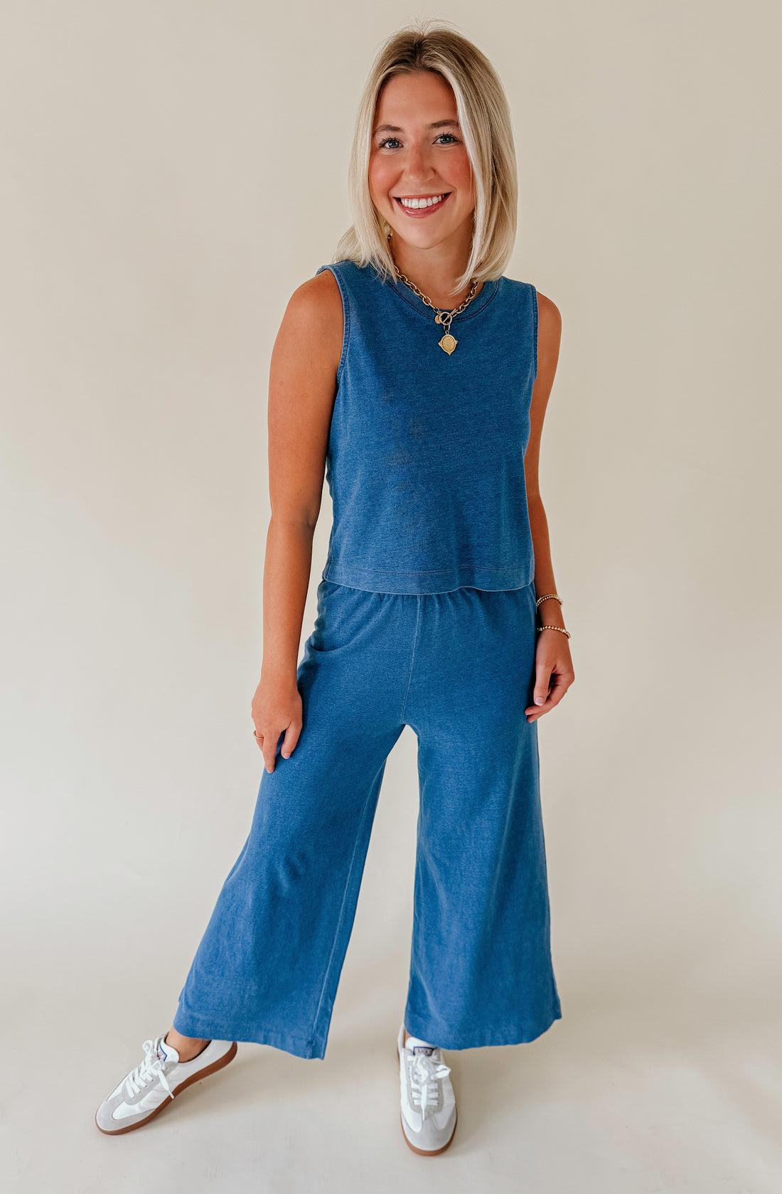 Z SUPPLY SLOANE JERSEY DENIM MUSCLE TOP