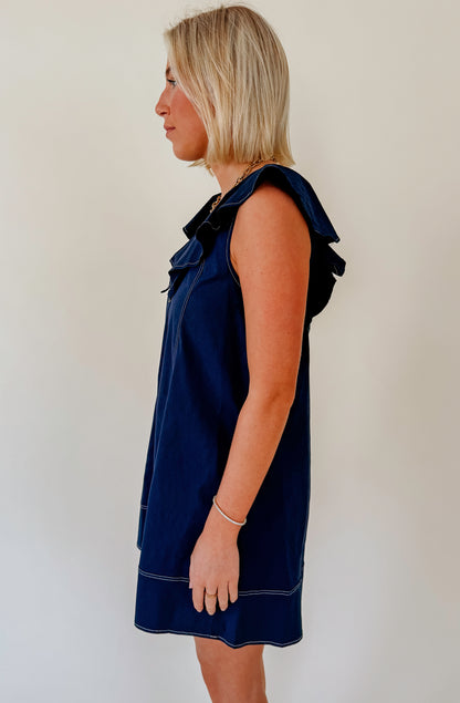 THE BLAKELY BUTTONED MINI DRESS