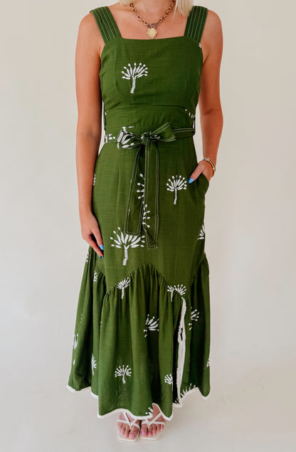 CIEBON SADIRA EMBROIDERED MIDI DRESS
