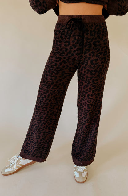 SOFTIES MARSHMALLOW LEOPARD CREW NECK LOUNGE SET