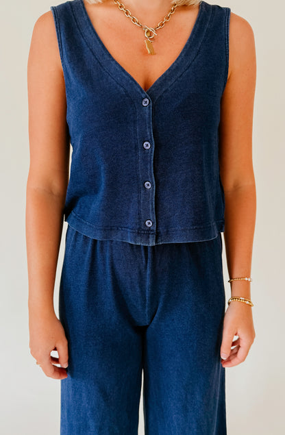 Z SUPPLY SOLACE JERSEY DENIM TOP