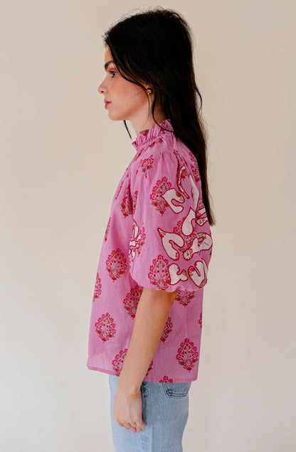 STAYCATION PRINTED BLOUSE