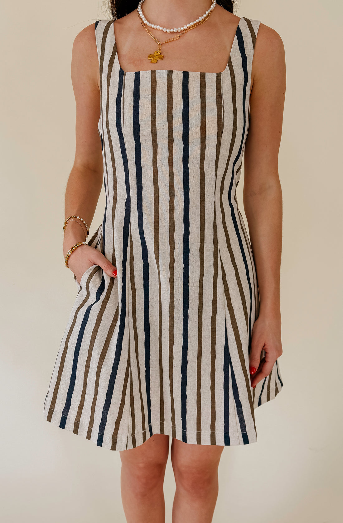 BEACH TIME LINEN BLEND DRESS