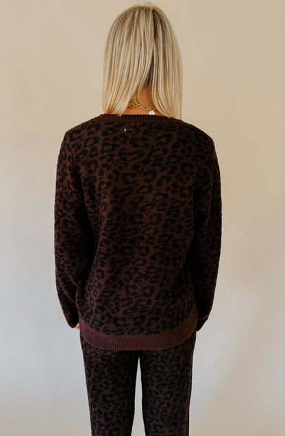 SOFTIES MARSHMALLOW LEOPARD CREW NECK LOUNGE SET