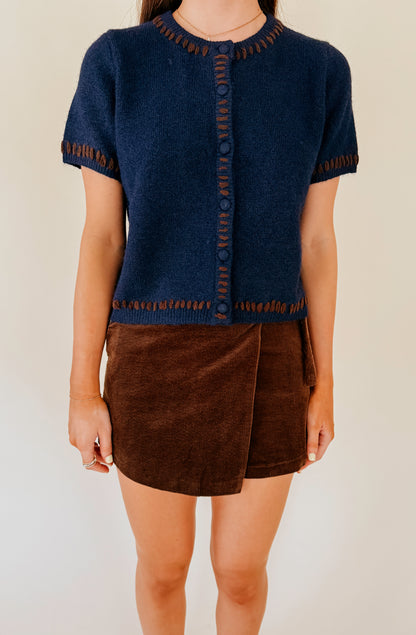 LINE AND DOT HESSA SHORT SLEEVE CARDIGAN